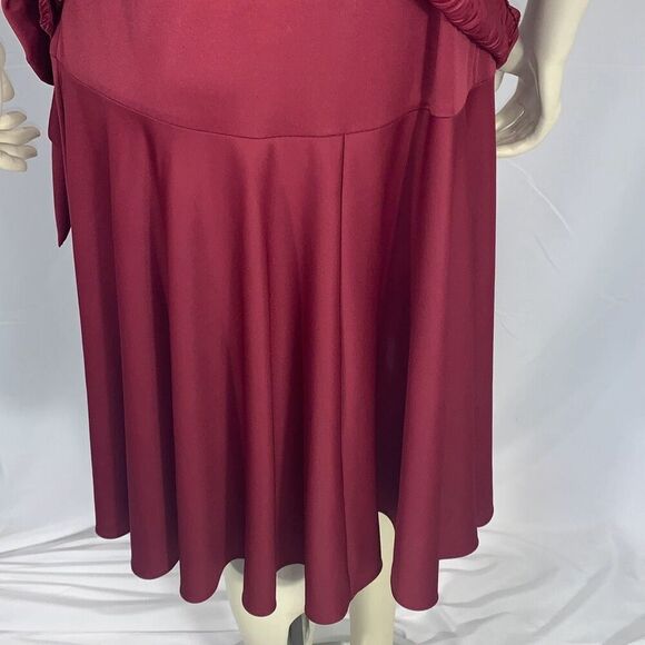 Vintage Burgundy After Dark Drop Waist Large Bow Party Dress Size 10 - Picture 10 of 16
